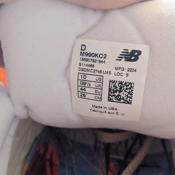 New Balance 990v2 Kith Cyclades M990KC2 NEW - Size 10 - Picture 5 of 6